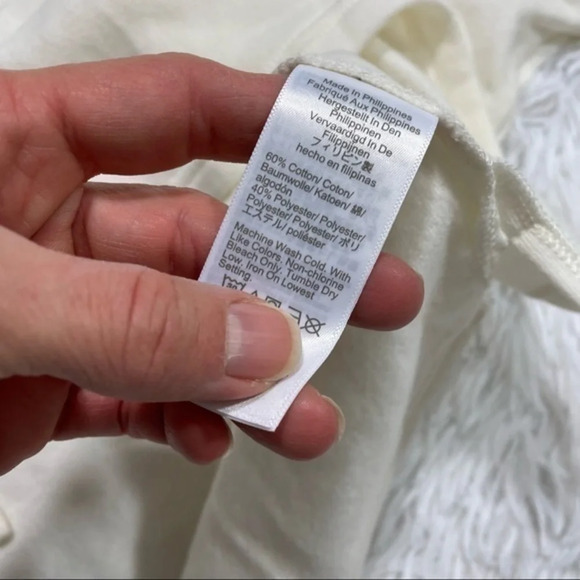 J Crew Factory Mock Neck Sweatshirt Cloudspun Fleece Ivory - Picture 5 of 7